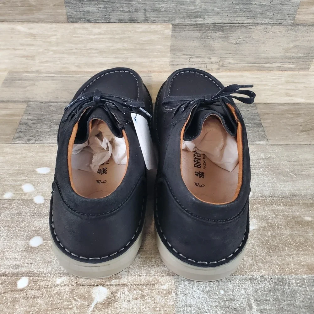 Birkenstock Pasadena Black Shoes Sz 10 Casual Loafer Suede Leather Lace Up